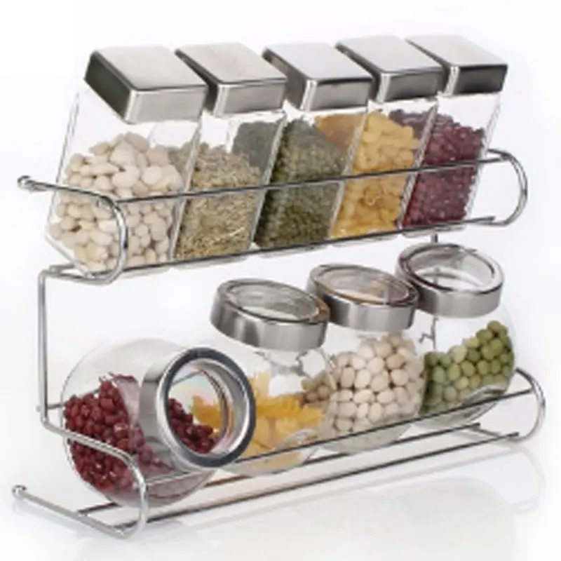 

Kitchenware Glass Cruet Set Condiment Tank Sealed Tank Condiment Box Seasoning Bottle Rack