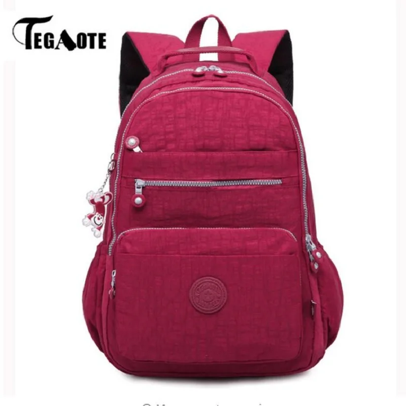 TEGAOTE школьный женский рюкзак, Mochila женские рюкзаки Водонепроницаемая нейлоновая сумка Повседневная дорожная сумка для ноутбука рюкзак для девочки-подростка