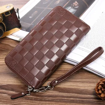 

052418 new hot men fashion long zipper wallet male hand bag