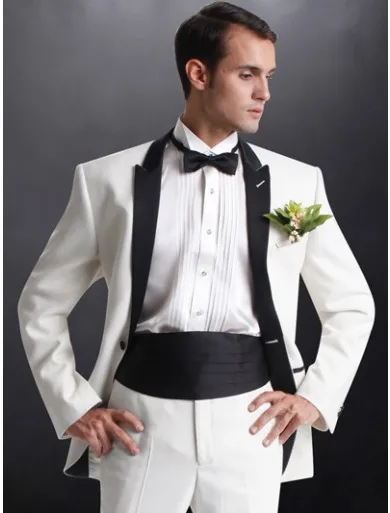 51 Latest Design Mens Suits Groom Tuxedos Groomsmen Wedding Party Dinner Best Man Suits Blazer (Jacket+Pants+Girdle+Tie) 