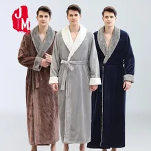 Зимнее мужское толстое теплое Коралловое кимоно из рунной шерсти банный халат платье Эротическое белье пижама ночная рубашка меховой для шеи банный халат XXX