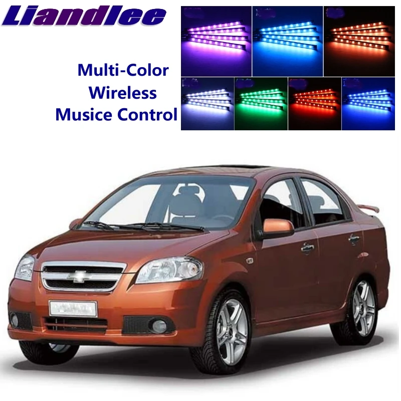 LiandLee Car Glow Interior Floor Decorative Atmosphere Seats Accent Ambient Neon light For Chevrolet Kalos Lova