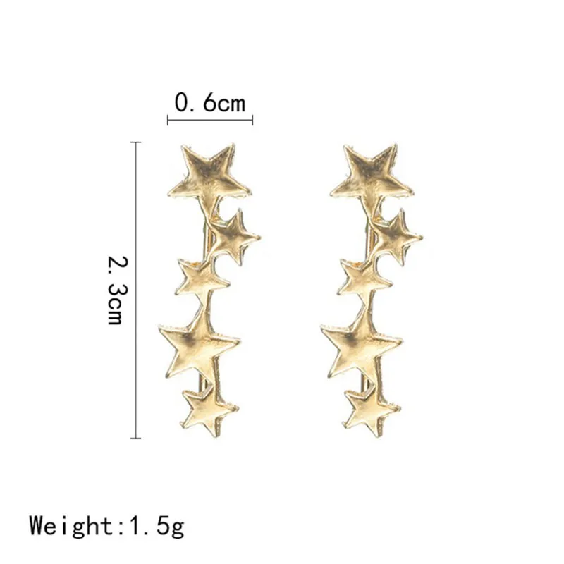 Женские модные трендовые простые серьги в виде звезды, кольцо с ушной косточкой, ювелирные изделия, женские серьги, женские серьги, Мода 624#40