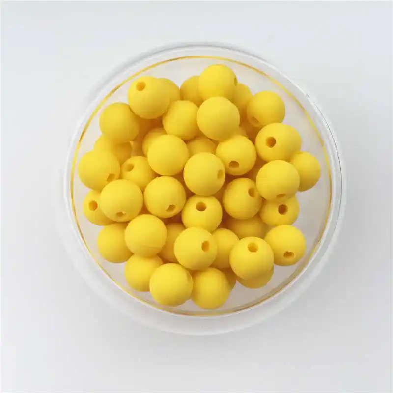 2.Yellow--100PCS 9 мм силиконовый жевательный бусины детские круглые прорезывания зубов Прорезыватель Monther цепочки и ожерелья соски цепи зажимы держатель интимные аксессуары - Цвет: 2.Yellow--100PCS