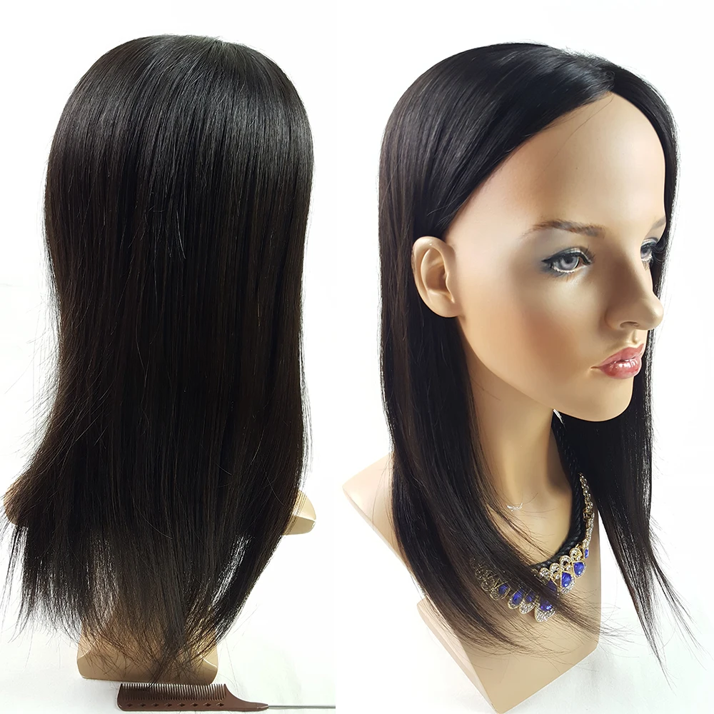 Topper Hair 130% Density Clip In Toupee Hair For Women Human Hair Toupee Virgin Hair 6*7 Silk Base Natural Color Showcoco