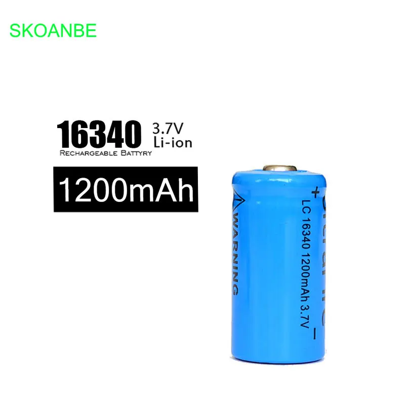 

2PCS 16340 battery Accus Rechargeable CR123A LR123A 3V 1200mAh Free Shipping