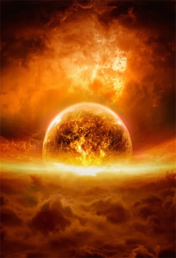 

Laeacco Fantasy Cloudy Fired Planet Scenic Photography Backdrops Vinyl Photo Backdrop Custom Camera Backgrounds For Photo Studio