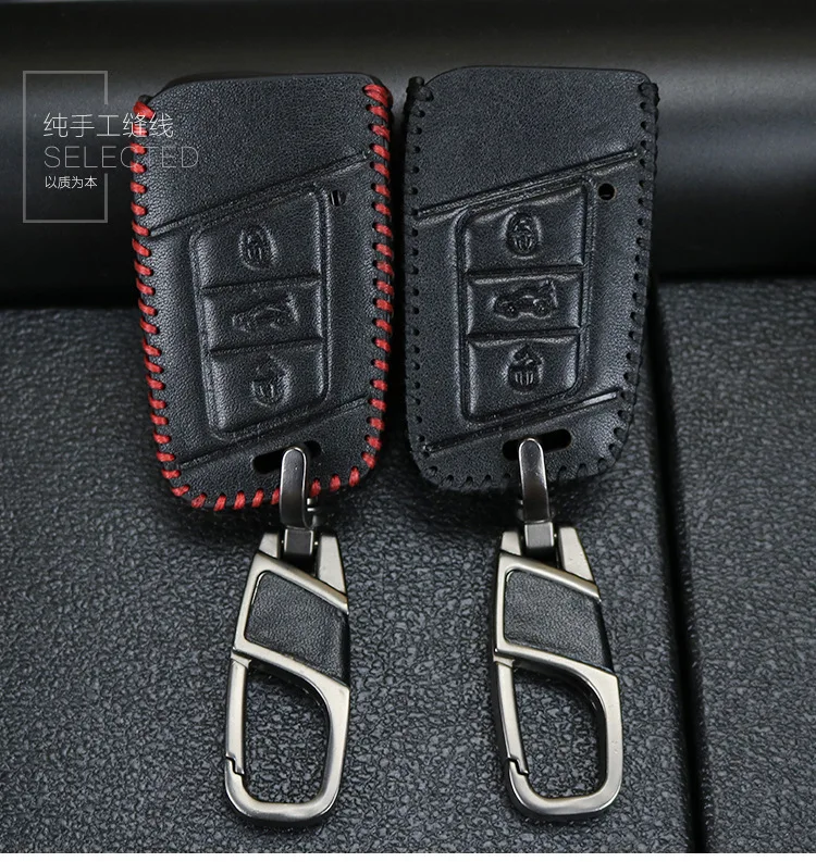 Модные кожаные случае ключ для Volkswagen VW Magotan B817 Tiguan Гольф lamando для Skoda Octavia i A7 кнопочный пульт