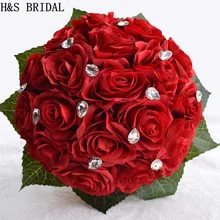 3 цвета цветок розы белый розовый красный цвет Свадебный букет из искусственных цветов розы Кристалл Свадебные букеты