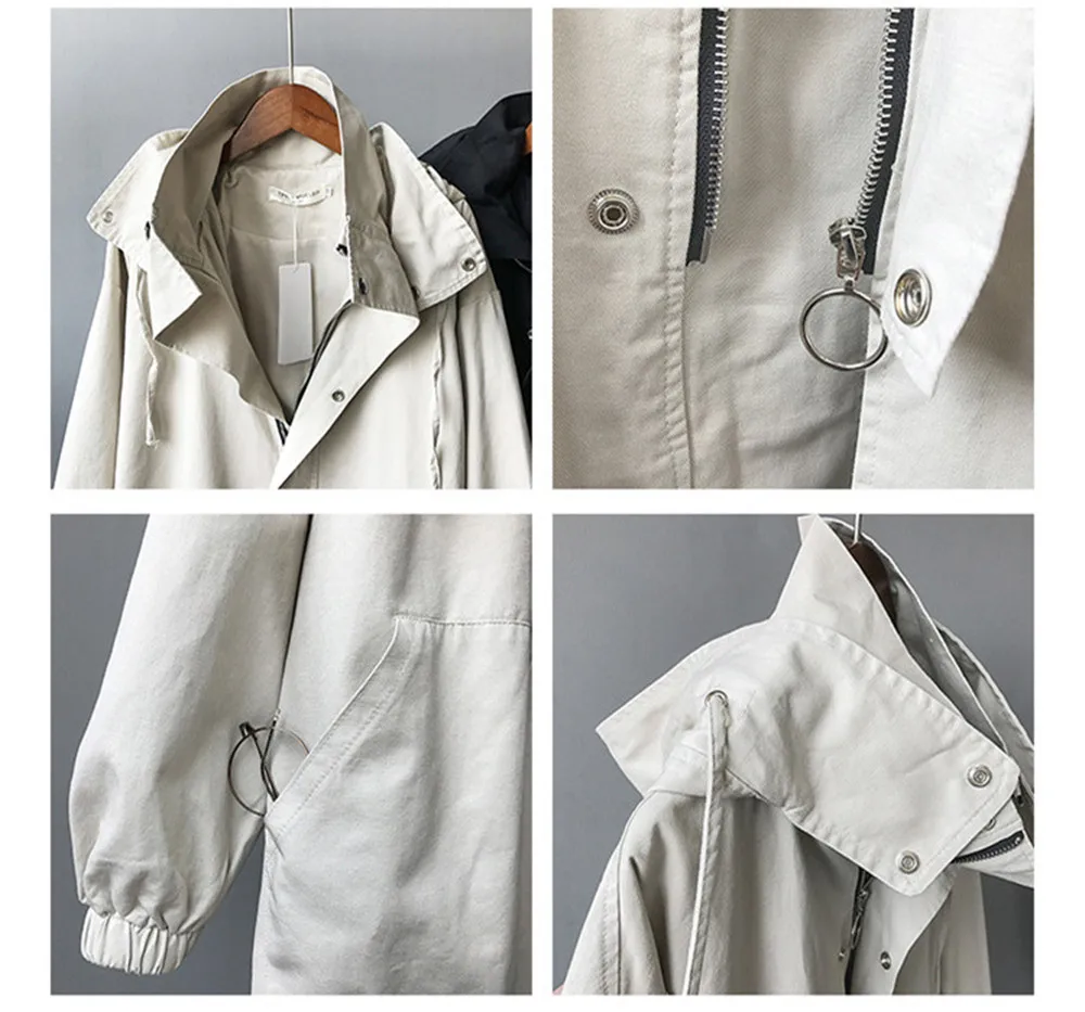 Winter Hooded Windproof coat 2018 Autumn Trench Coat Women Causal Long Sleeve With Hood Long Female Coat Casaco Feminino Coats (3)
