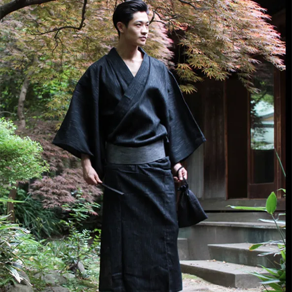 Традиционное японское кимоно юката мужские 95% хлопковый Халат мужские домашние халаты с поясом плюс размер летние пижамы набор A52801
