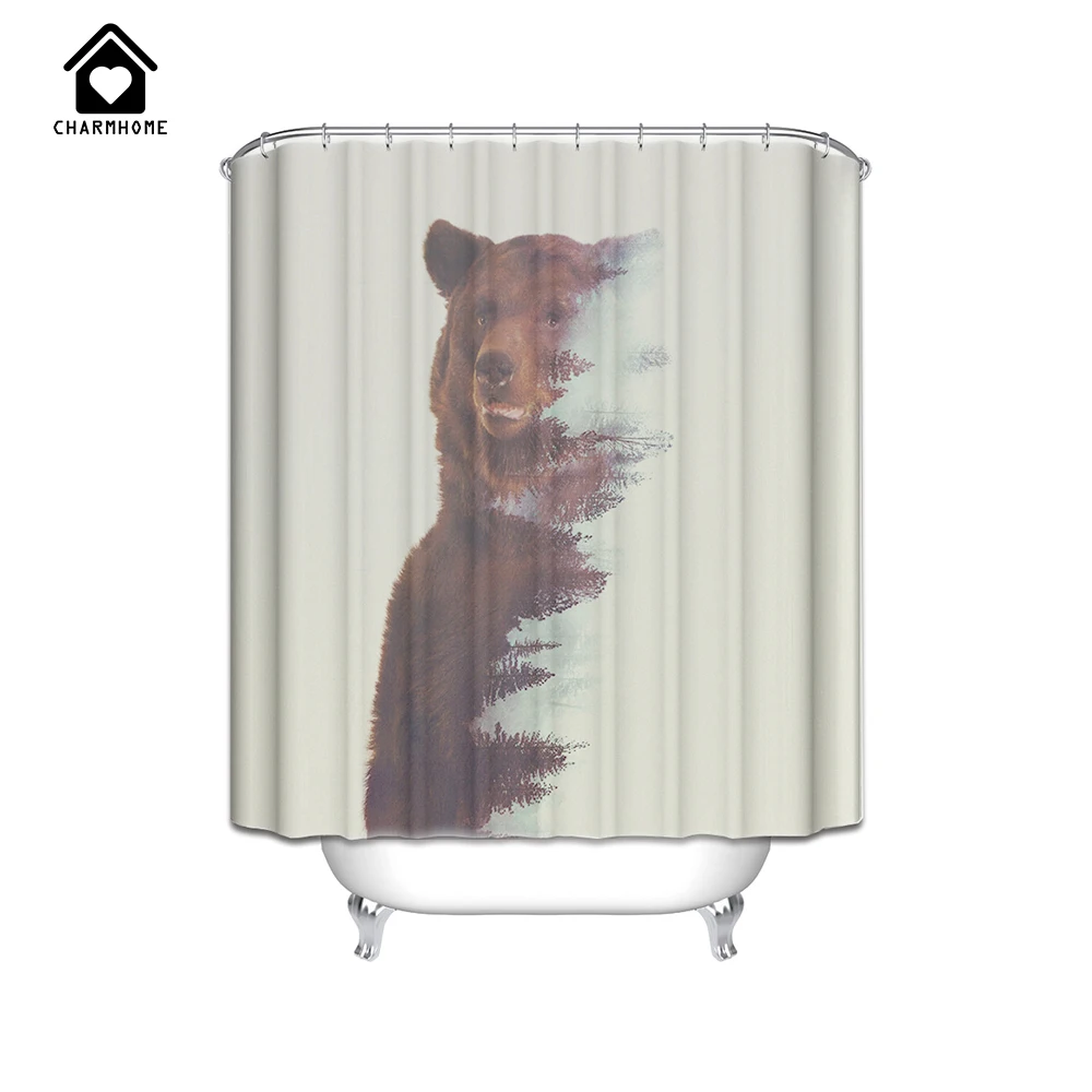 CharmHome Custom animals wildlife polar bears Fabric Modern Shower