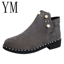 Модные женские Ботинки martin; сезон осень-зима; ботинки с прямым валиковым швом; классические зимние ботильоны на молнии; зимняя теплая женская обувь из замши