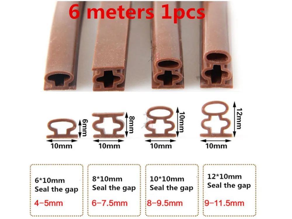 

10 mm*6M Silicone rubber sealing strips crash soundproof door thong strip security door/ window sealed slot