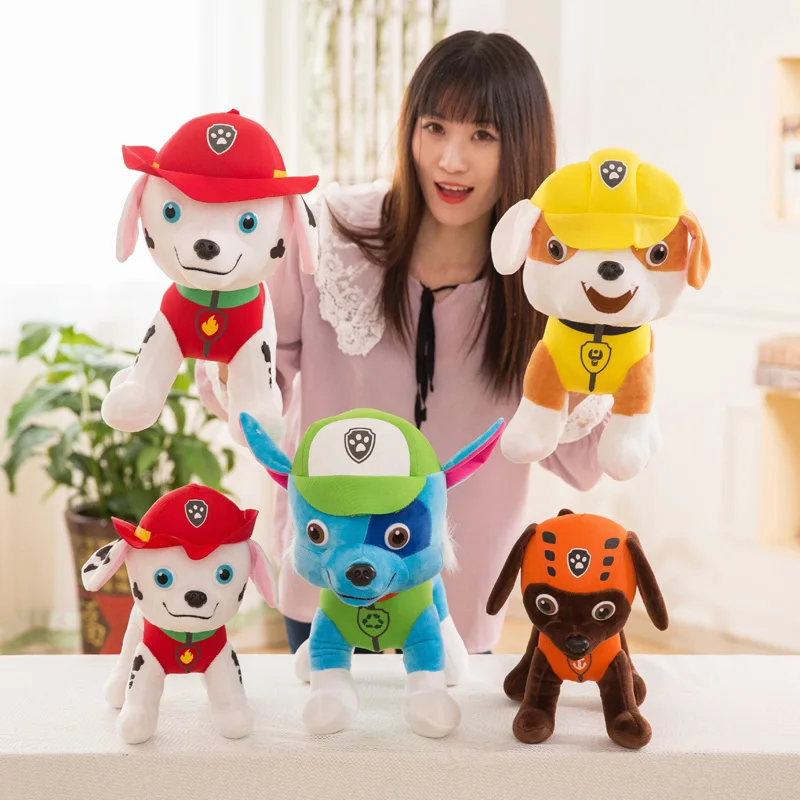 

6/pcs Paw patrol dog plush toy pp cotton bite filled cotton character action model children's toys for children