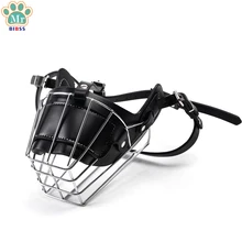 

Big Dog Anti-bite Masks Leather Large Dogs Muzzle Metal Wire Basket Mouth Cover Bark Chew Breathable Safety Muzzle dropshipping