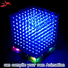 Новый 3D8 мини СВЕТОДИОДНЫЙ куб дисплей Электронный DIY Kit/Младший с отличной анимации/3D 8 8x8x8 pixe, высокое качество поддержка Arduino