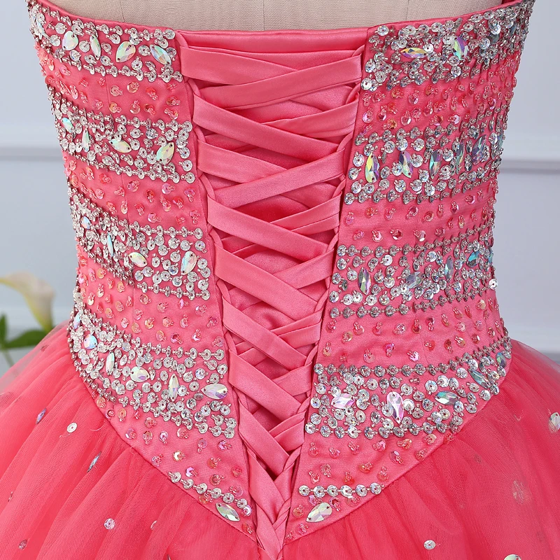 sweetheart coral quinceanera dresses