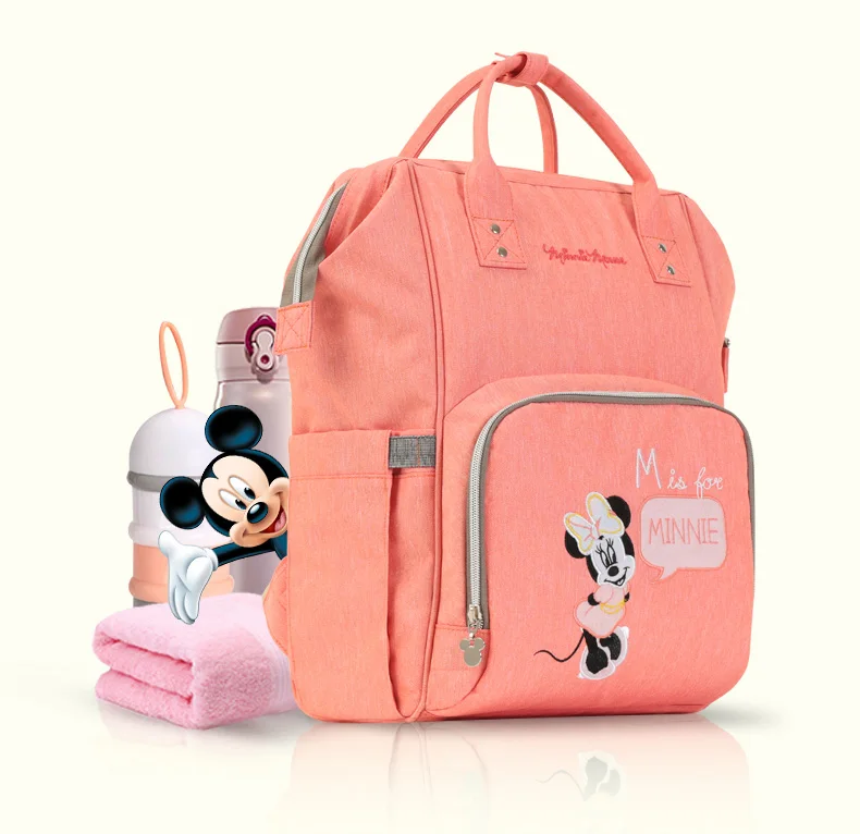 Disney USB сумка для подгузников с подогревом для беременных подгузник рюкзак большой емкости для кормления дорожный Рюкзак Сохранение тепла