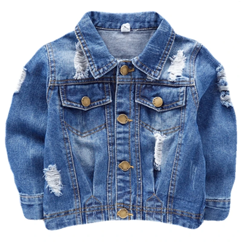 12M 6Y Spring Turn Down Collar Baby Boys Denim Jackets Kids Clothing