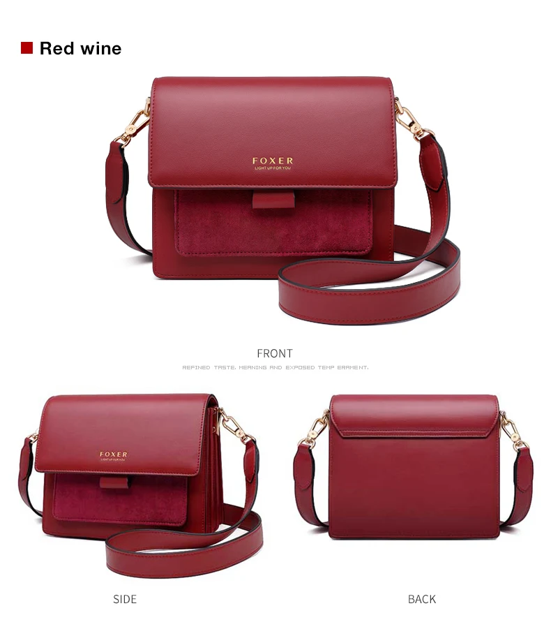 Foxer mulheres bolsa de ombro crossbody bolsa