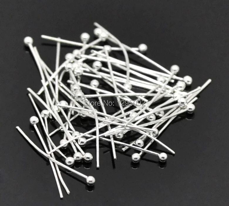 1000Pcs Silver Plated Ball Head Pins Copper Jewelry Findings Charms
