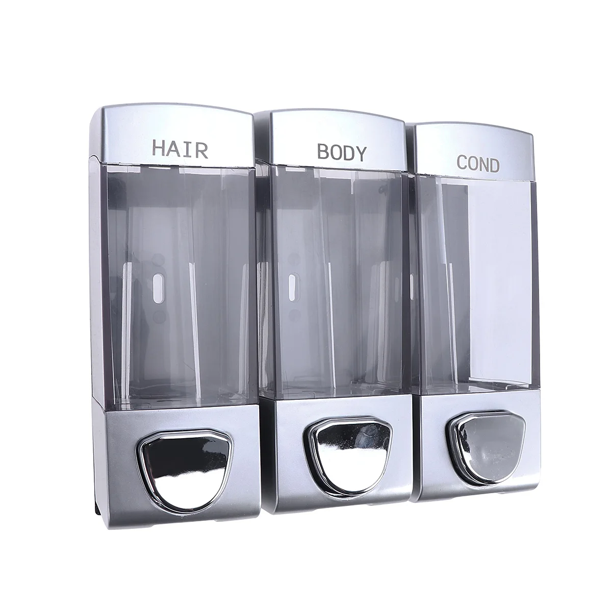 

Wall-mounted 3 Outlets Pressing Durable Shampoo Pump Hair Conditioner Storage Liquid Soap Dispenser for Kitchen Bathroom Toilet