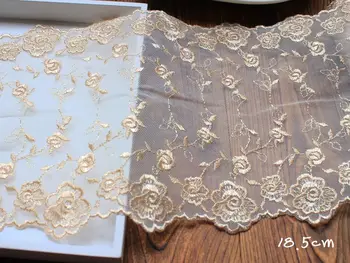 

3Yards Trimming DIY Accessories Lace Trim And Fabric Embroidered Mesh Tape Bridal Dress Guipure Cord Lace Ribbon