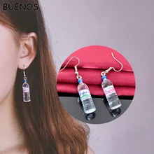 BUENOS 4 цвета модные забавные серьги для женщин Персонализированные минеральные бутылки с водой серьги бутылки пива милые элегантные ювелирные изделия