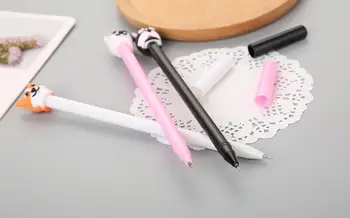

korea fox style gel ink pen cartoon stationery prize kawaii student gift pen office writing pen black neutral pen 48pc/lot