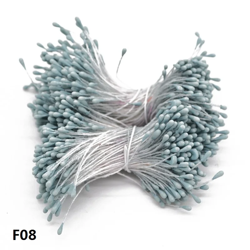 400 шт 1,5 мм мини Двойные головки тычинки ручной работы Искусственные цветы Pistil для свадебной вечеринки украшения дома сделай сам скрапбук ремесло - Цвет: F08