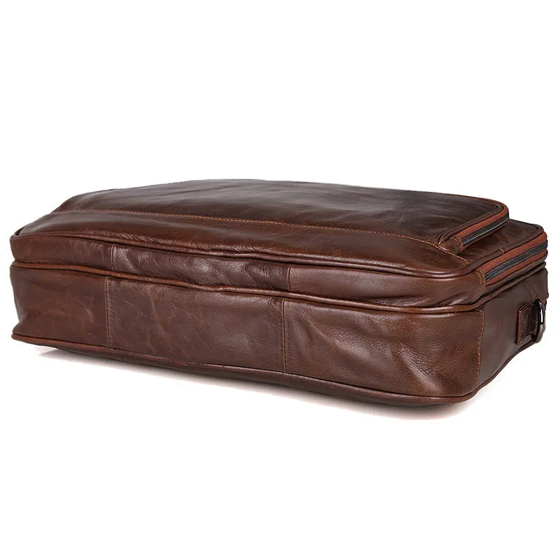 Männlichen mann Umhängetasche Echte Männer Aktentasche Echtem 14 Büro ''laptop M7005 Vintage Business Nesitu Schokolade Portfolio Leder wqOqa