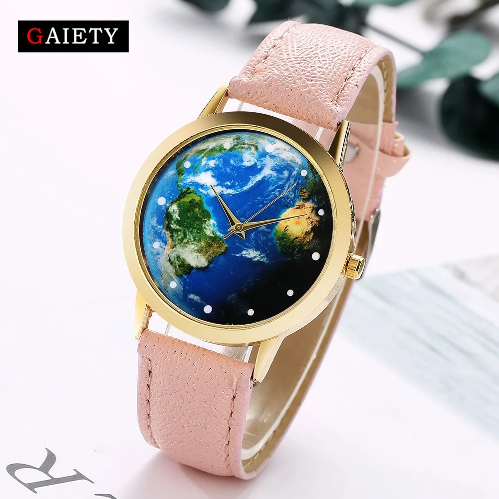 

GAIETY 2019 Top Fashion Starry Sky Leather Band Analog Womens watches Brand Casual Quartz Round Wrist Watches Bracelet Watches