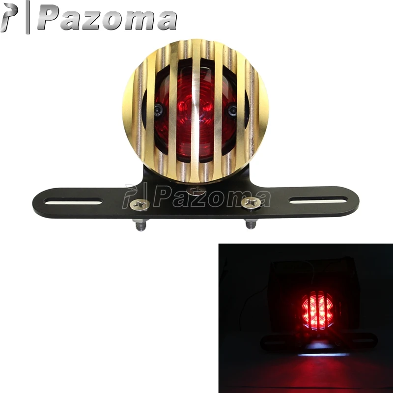 Brass Led Brake Light Motorcycle Red Stop Light Motorbike Taillights