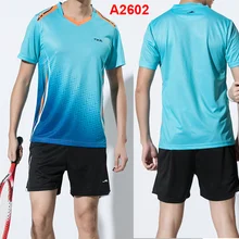 Новые быстросохнущие костюмы для бадминтона для мужчин, спортивная одежда для бадминтона, теннисные майки+ шорты, Бадминтон Спорт наборы