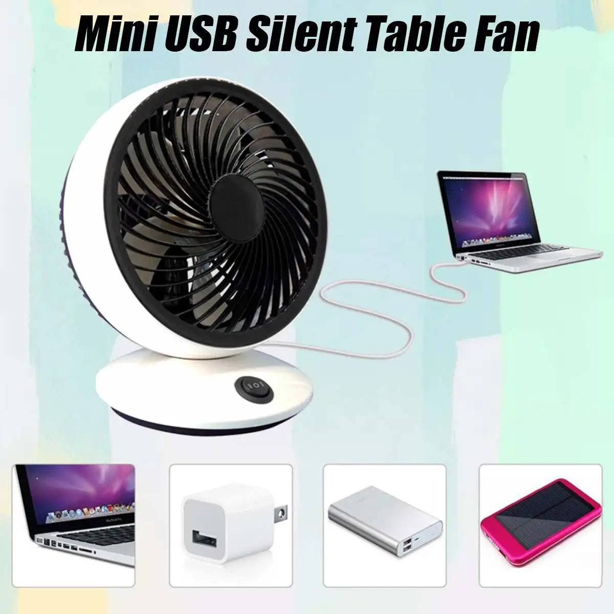 

USB Fan Mini Portable Dual Blade Desk Super Quiet Silent Laptop Cooler Small Fan Office Desktop Fan 2 Speed Cooling Gadgets