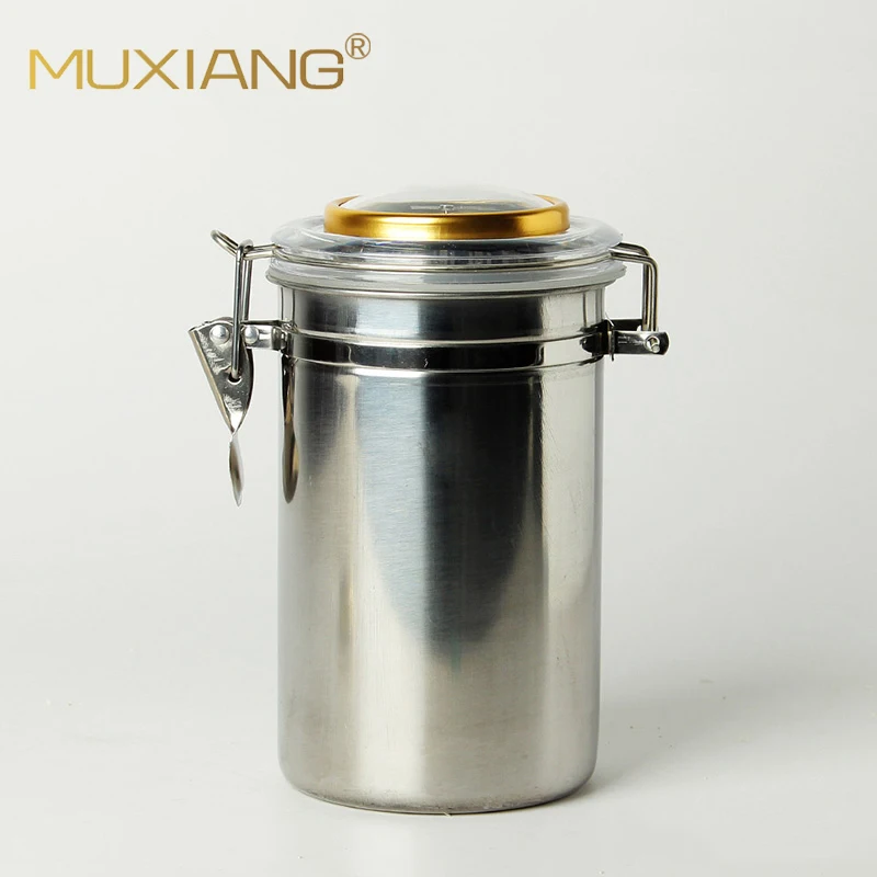 RU-MUXIANG нержавеющая сталь Humidor Jar зажим Герметичная крышка для сигар Taobacco кофе в зернах чай конфеты с баночкой гигрометр cg0012