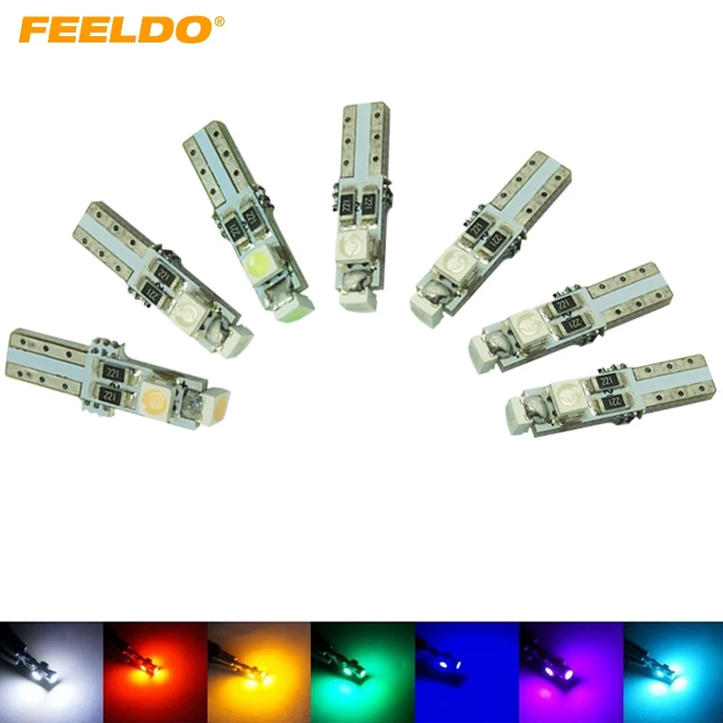 FEELDO 20 шт DC12V автомобиль T5 74 17 0 5 W 3SMD 1210/3528 Canbus без ошибок светодиодная лампа 7