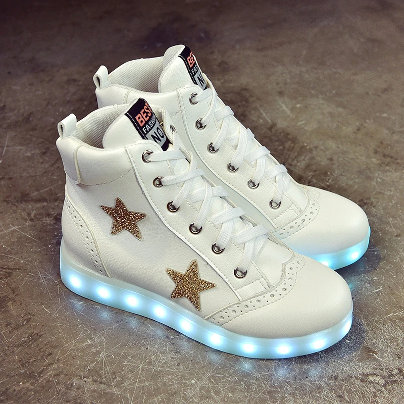 Verbeelding Gemakkelijk Wacht even 2016 Fashion White Star Winter Women Led Luminous Shoes With Lighted Casual  Shoes For Adult Light Up Led Schoenen PU Neon Basket|shoes shoes  women|casual shoes for womenshoes 2016 woman - AliExpress