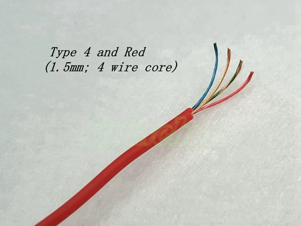 Aipinchun 5 м/лот DIY аудио кабель для наушников Ремонт Замена наушников провод шнур черный/красный/фиолетовый - Цвет: Type 4 and Red