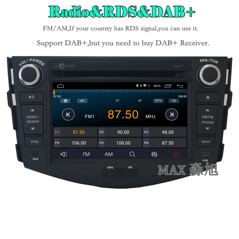 Sale 2din 2G+16G Car DVD Player for Toyota RAV4 2007 2008 2009 2010 2011 2012 with Radio RDS BT swc GPS free map 4G WIFI 1080P BT 3