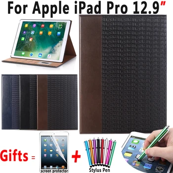 

Upscale Crocodile Pattern Case for Apple iPad Pro 12.9 2017 UltraSlim Leather Smart Cover for iPad Pro12.9 2015 Coque Capa Funda