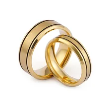 Обручальное кольцо из нержавеющей стали золотое с матовой отделкой черное тонкое кольцо для пары Alliance ювелирные изделия для женщин и мужчин