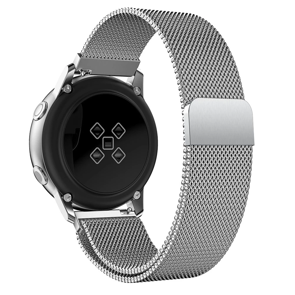 20 мм Ширина Нержавеющая сталь ремешок для часов Ремешок для samsung Galaxy часы Активный Миланский Браслет металлический магнитный ремешок