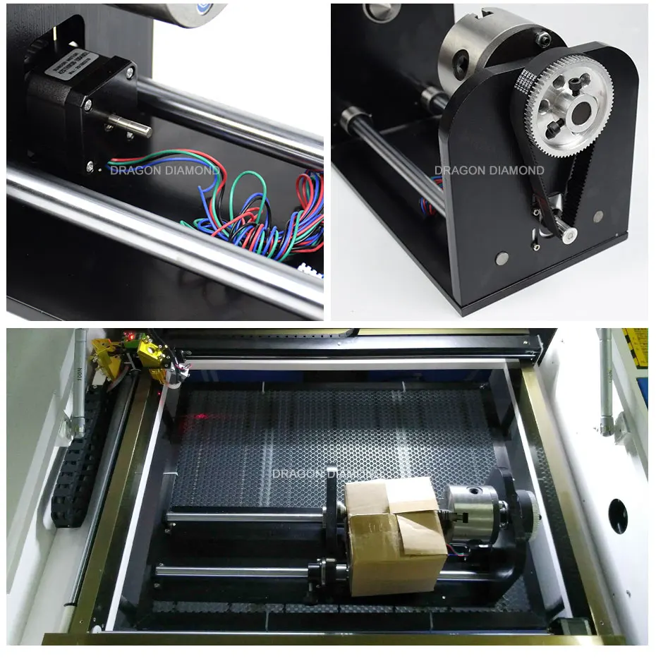 Дракон Алмазный вращатель для гравировки крепления с роликами шаговые двигатели для лазерной гравировки резки