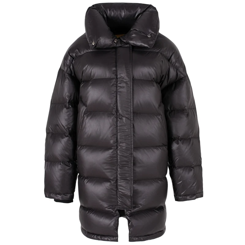 ELF SACK New Winter Woman Coat Solid 90% Duck Down Jackets Long Sleeve Warm Womens Outwear Parkas for Women Winter Streetwear