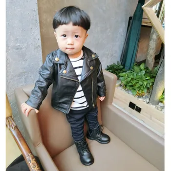 

Children Girl Boys Kid Baby Outwear Leather Coat Short Jacket Windproof Clothes Casaco Infantil Manteau Bebe Fille Costumes 7.12