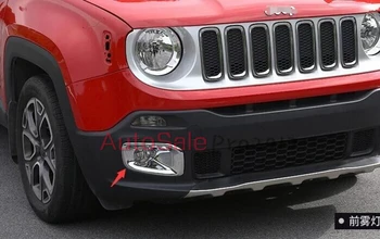 

For Jeep Renegade 2016 2017 ABS Chrome or Carbon fiber color plastic Rear Tail Fog Light Lamp Cover Decor Trim 2pcs