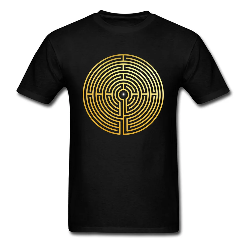Printed On Labyrinth T Shirts New Coming Summer Fall Short Sleeve Crew Neck Tops & Tees 100% Cotton Boy Design Clothing Shirt Labyrinth black