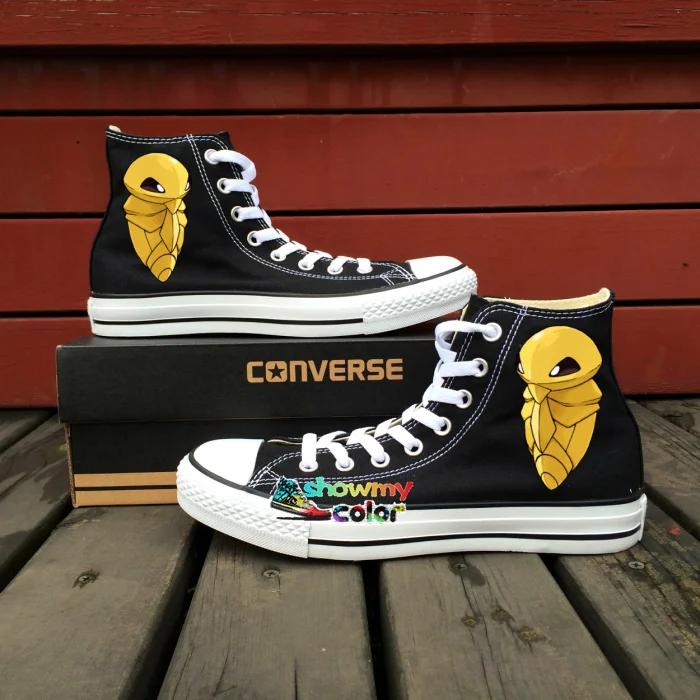 Prix pour 2017 Hommes de Femmes Converse All Star Kakuna Pokemon Design Peint À La Main Chaussures Anime Sneakers Prix pour 2017 Hommes de Femmes Converse All Star Kakuna Pokemon Design Peint À La Main Chaussures Anime Sneakers